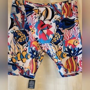 Vibrant Mens Fish Swim Shorts NWT